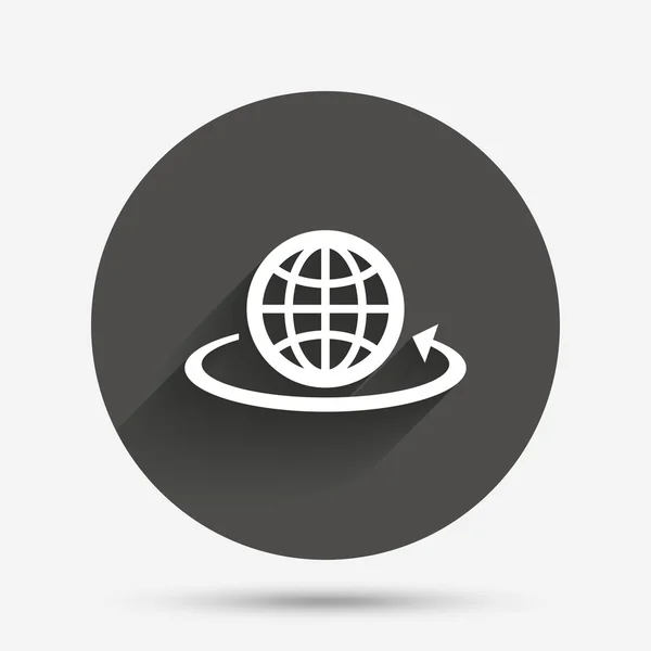 Icône de signe Globe. Tour du monde symbole flèche . — Image vectorielle