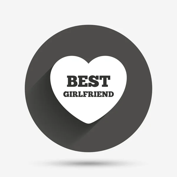 Best girlfriend sign icon. Heart love symbol. — Stock Vector