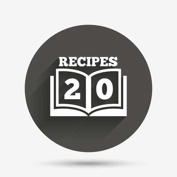 Icono de signo de Cookbook. 20 Recetas libro símbolo . — Vector de stock