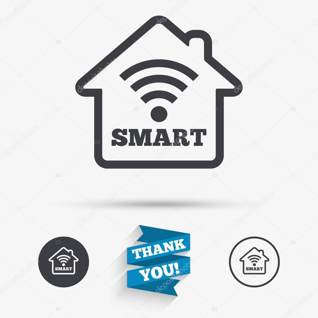 Download Smart home sign icon. Smart house button. — Stock Vector ...