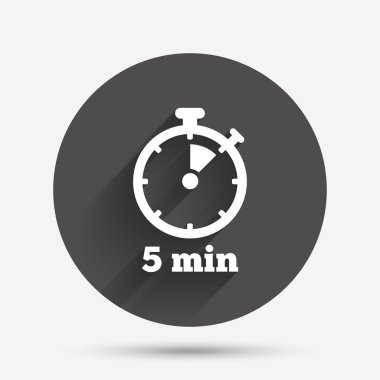 Zamanlayıcı işareti simgesi. 5 dakika kronometre simgesi.
