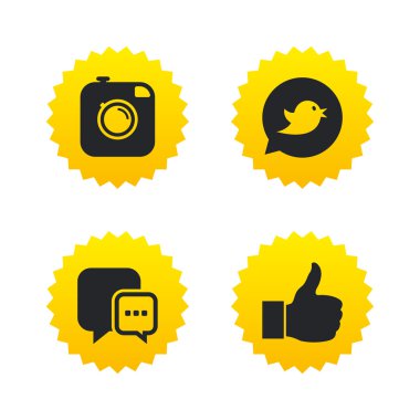 Yenilikçi fotoğraf makinesi. Konuşma balonu gibi sohbet.