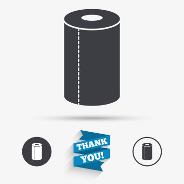 kağıt havlu işareti simgesi. mutfak rulo sembol.