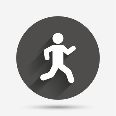 İşareti simgesi çalışan. İnsan spor sembolü.