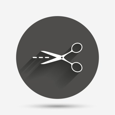 makasla kesme çizgi işareti simgesi. terzi sembolü.