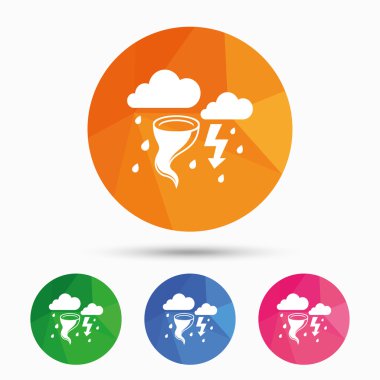 Fırtına kötü hava işareti simgesi. Gale kasırga.