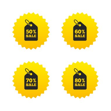 Satılık fiyat etiketi simgeler. Sembolleri indirim.