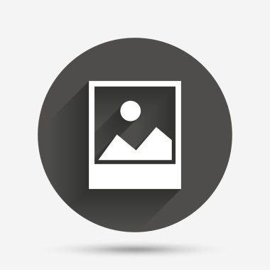 manzara fotoğraf çerçevesi simgesi. doğa fotoğrafçılığı.