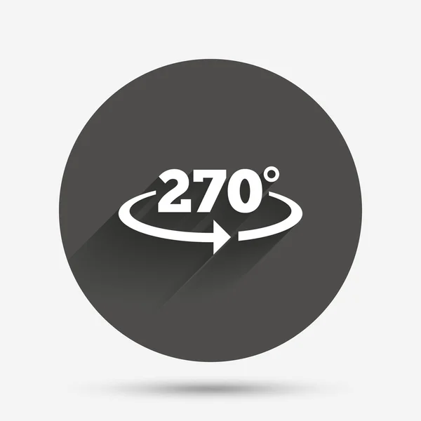 Angolo 270 gradi segno icona. Geometria simbolo matematico — Vettoriale Stock