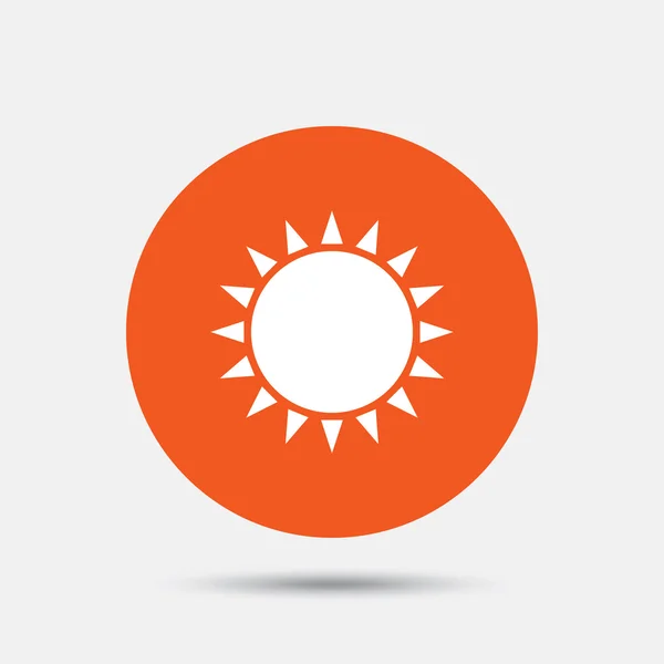 Εικονίδιο με τον ήλιο. Σύμβολο του φωτός του ήλιου το καλοκαίρι. — Διανυσματικό Αρχείο