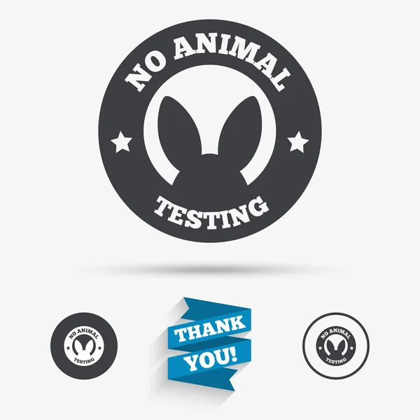 No hay animales probando icono de signo. Símbolo no probado — Vector de stock