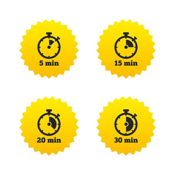 De pictogrammen van de timer. Vijf minuten stopwatch-symbool. — Stockvector