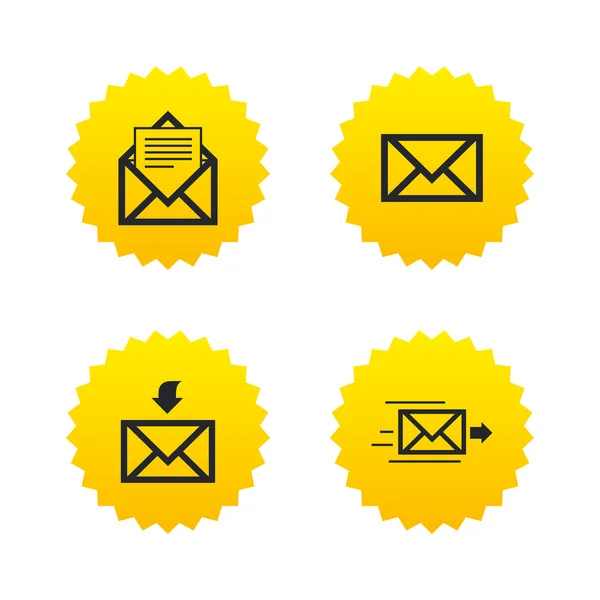 Iconos de sobre de correo. Mensaje documento símbolos . — Vector de stock