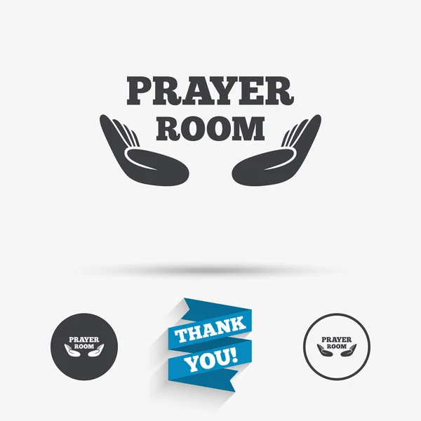 Prayer room sign icon. Religion priest symbol.