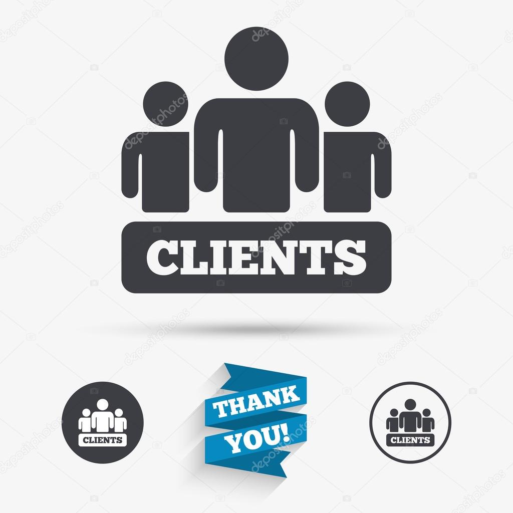 Clients sign icon. Group of people symbol.