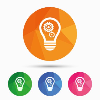 ışık lamba işareti simgesi. ampul dişli simgesiyle.