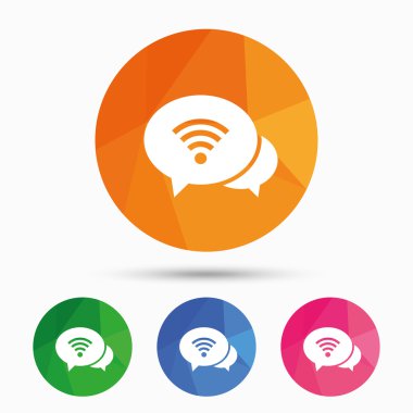 Sohbet konuşma balonları. WiFi işareti. Wi-fi sembolü.