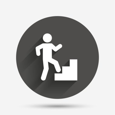 Yukarı simgesi. İnsan yürüyen merdiven oturum açma.