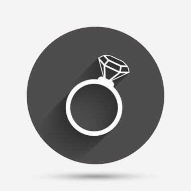 Yüzük işareti simgesi. Elmas simgesi olan takı.
