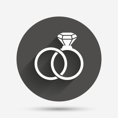 Alyans simgesi imzala. Nişan sembolü.