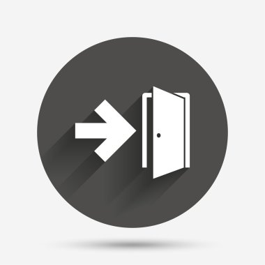 Acil çıkış işareti simgesi. Kapı sağ ok ile.