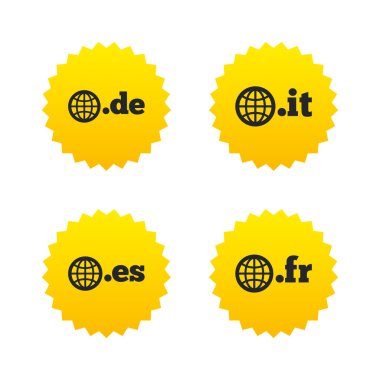 Üst düzey etki alanları işaretler. De, bu, Es ve Fr.