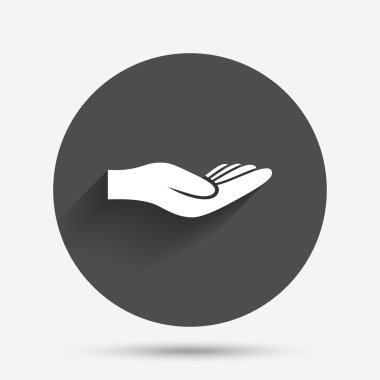 Bağış el işareti simgesi. Yardım veya bağış.