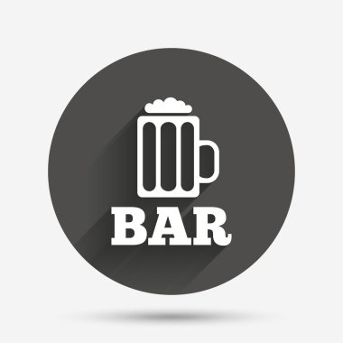 Bar veya Pub işareti simgesi. Bardak bira sembolü.