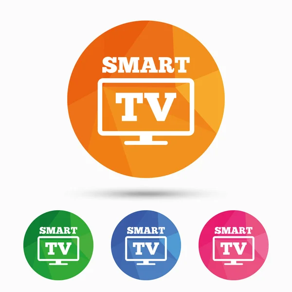 Widescreen Smart TV sign icon. Television set. — Stock Vector