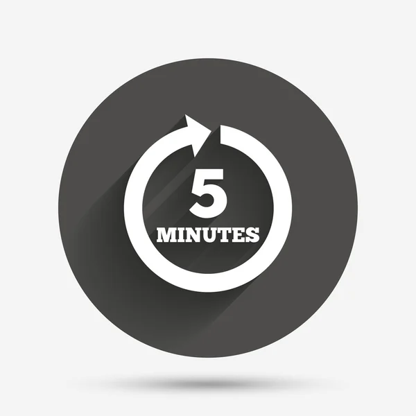 Toutes les 5 minutes signe icône. Flèche de rotation complète . — Image vectorielle
