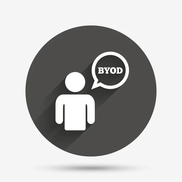 Icono de signo BYOD. Traiga su propio símbolo de dispositivo . — Vector de stock
