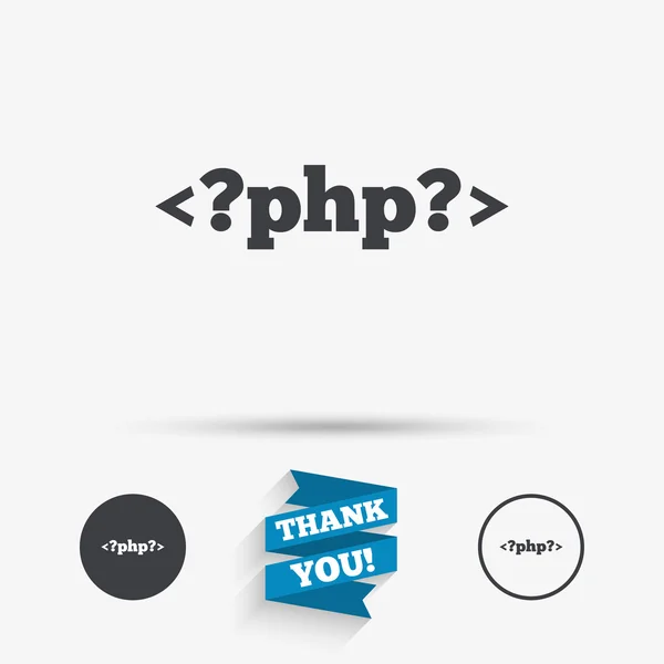 PHP teken pictogram. programmeer taal symbool. — Stockvector