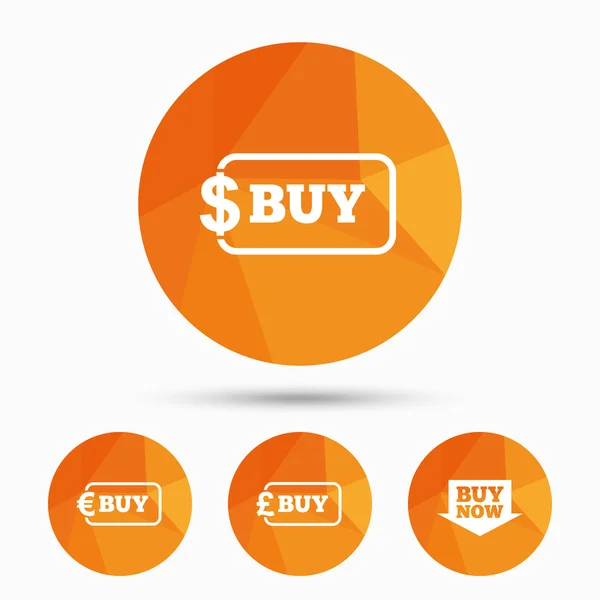 Buy now arrow sign. Online shopping icons. — Stock Vector