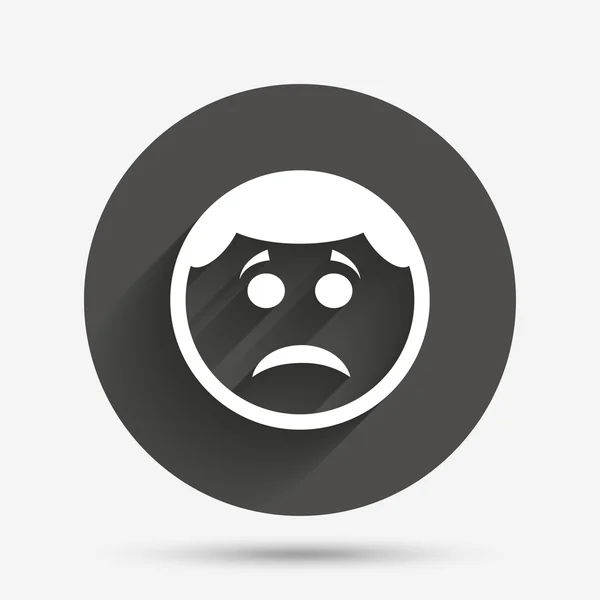 Szomorú arc aláírás ikonra. szomorúság szimbólum. — Stock Vector