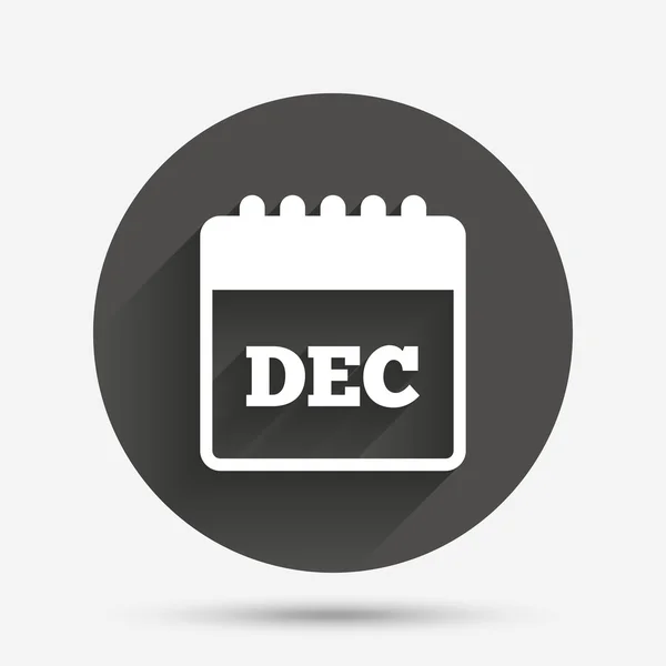Icono de signo de calendario. mes de diciembre símbolo . — Archivo Imágenes Vectoriales