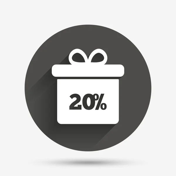 20 procent försäljning gåva rutan tagg tecken ikonen. — Stock vektor