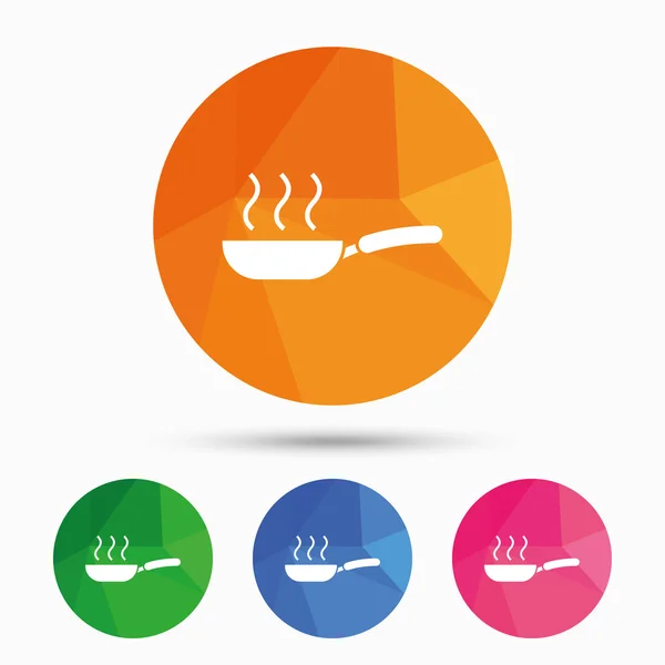 Plaque de cuisson icône. Friture ou rôti symbole alimentaire . — Image vectorielle