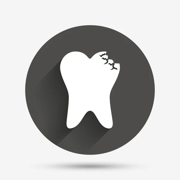 Trasiga tand tecken ikon. tandvården symbol. — Stock vektor