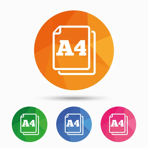 Paper size A4 standard icon. Document symbol. — Stock Vector