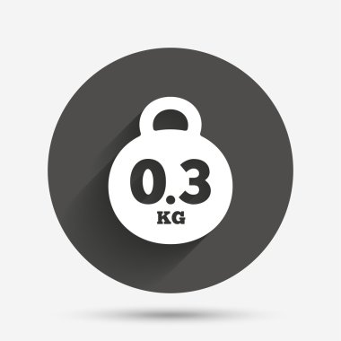 ağırlık işareti simgesi. 0.3 kilogram (kg). posta ağırlık