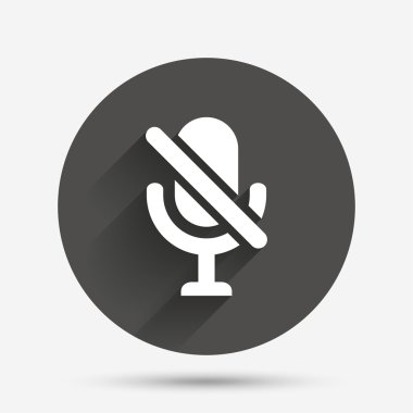 Hiçbir mikrofon işareti simgesi. hoparlör simgesi.