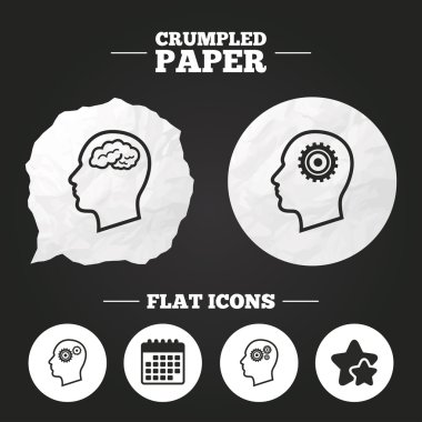 kafa beyin simgesi ile. erkek insan sembolleri.