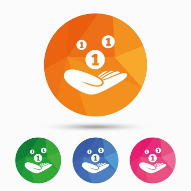 Bağış el işareti simgesi. Yardım veya bağış.