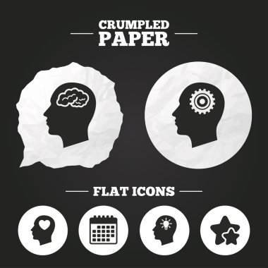 kafa beyin simgesi ile. erkek insan sembolleri.