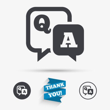 Question answer sign icon. Q&A symbol. clipart