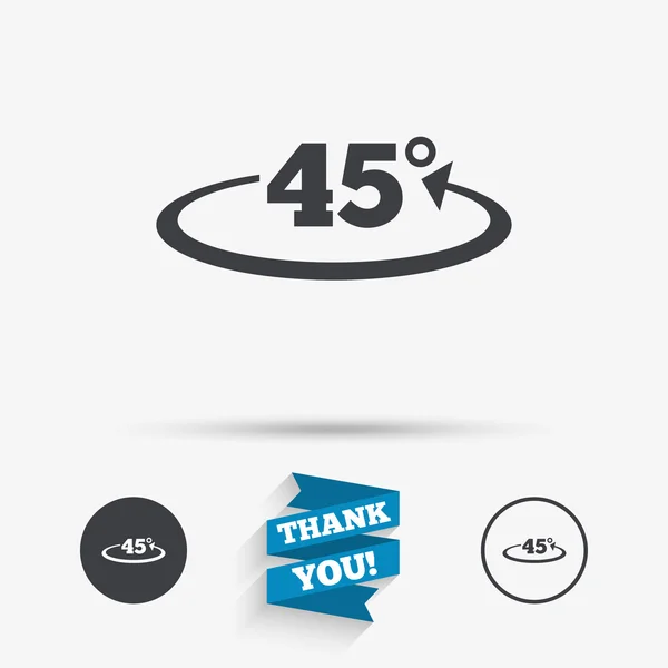 Angolo 45 gradi segno icona. Geometria simbolo matematico — Vettoriale Stock