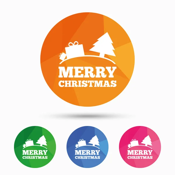 Merry christmas gift sign icon. Present symbol. — Stock Vector