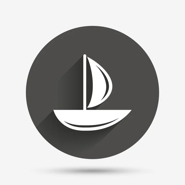 Ikona člunu plachtu. Loď znamení. — Stockový vektor