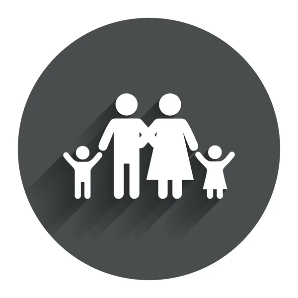 Icona di famiglia. Genitori con simbolo per bambini . — Vettoriale Stock