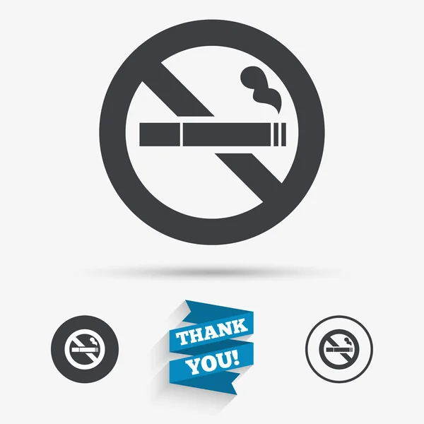 No Smoking sign icon. Cigarette symbol. — Stock Vector